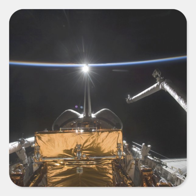 Space Shuttle Atlantis' payload bay Square Sticker (Front)