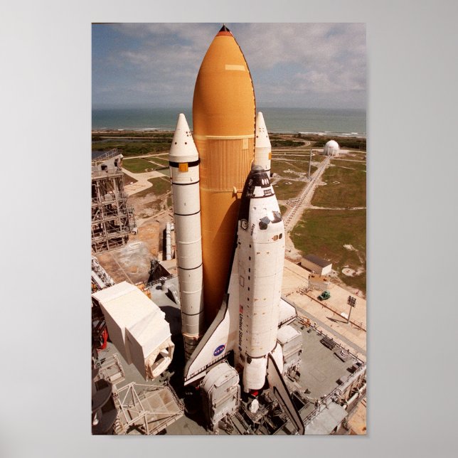 Space Shuttle Atlantis Prepares for Launch Poster (Front)
