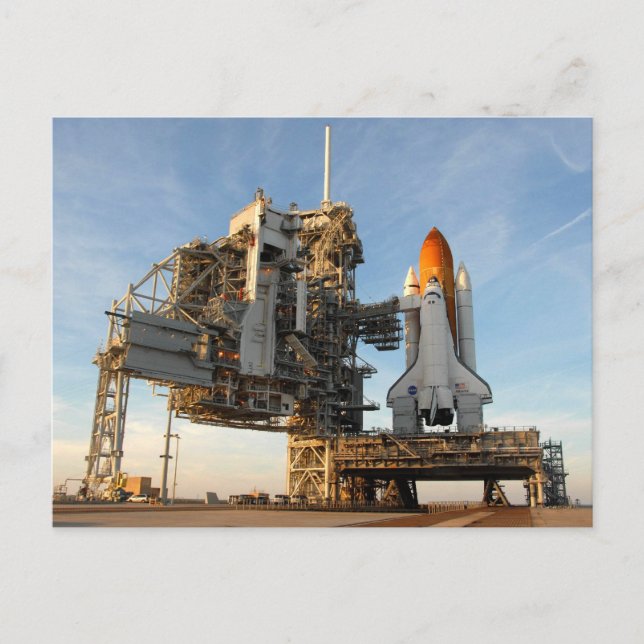 Space Shuttle Atlantis (STS-122) - launch pad Postcard (Front)