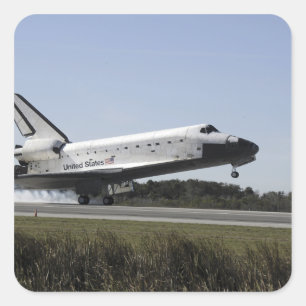 Space shuttle Atlantis touches down 3 Square Sticker