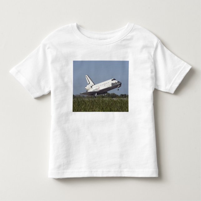 Space shuttle Atlantis touches down on Runway 3 Toddler T-Shirt (Front)