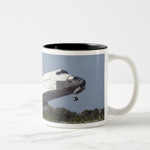 Space shuttle Atlantis touches down on Runway 3 Two-Tone Coffee Mug