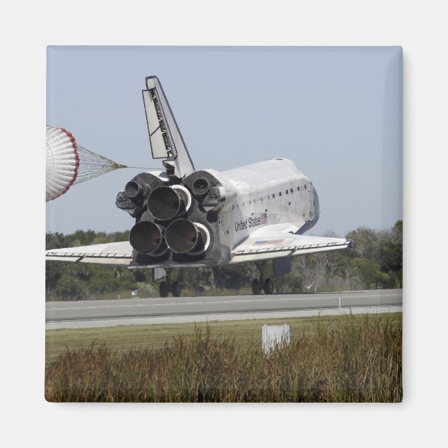 Space shuttle Atlantis unfurls its drag chute 2 Magnet (Front)