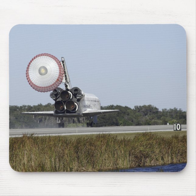 Space shuttle Atlantis unfurls its drag chute 3 Mouse Pad (Front)
