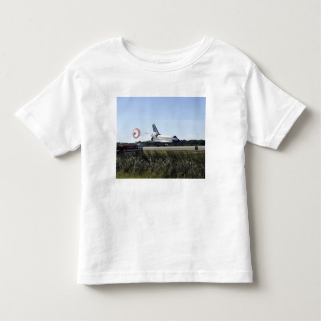 Space shuttle Atlantis unfurls its drag chute Toddler T-Shirt (Front)