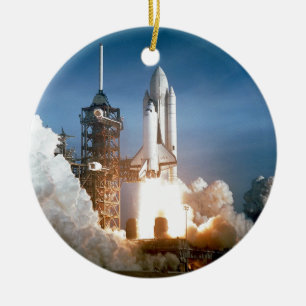 Space Shuttle Columbia launching Ceramic Tree Decoration