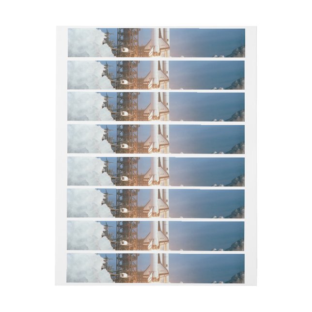 Space Shuttle Columbia launching Wraparound Address Label (Sheet)
