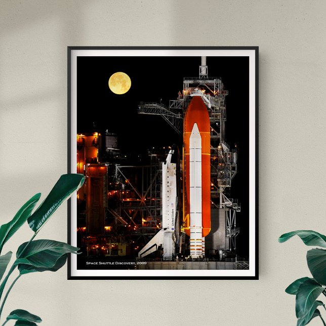 Space Shuttle Discovery and Full Moon, Enlarged Poster (Creator Uploaded)
