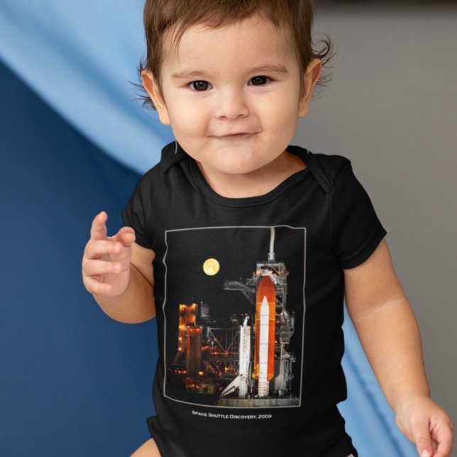 Space Shuttle Discovery and Full Moon in 2009 Baby Bodysuit (Creator Uploaded)
