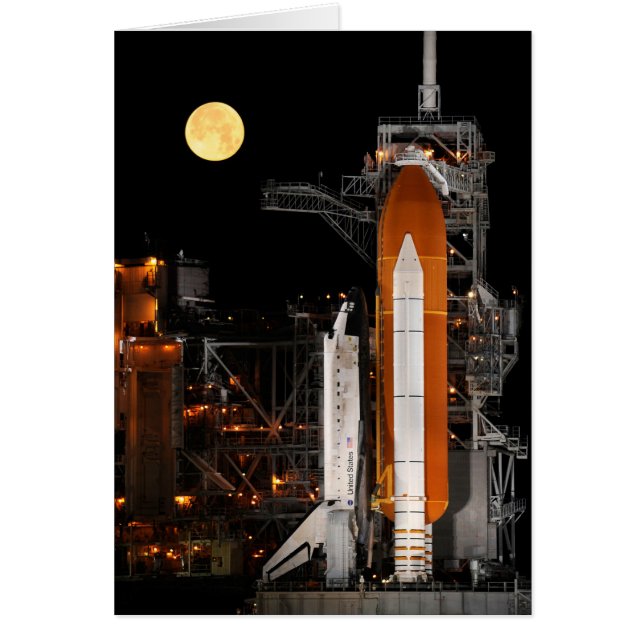 Space Shuttle Discovery and Moon (Front)