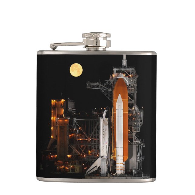 Space Shuttle Discovery and Moon Hip Flask (Front)