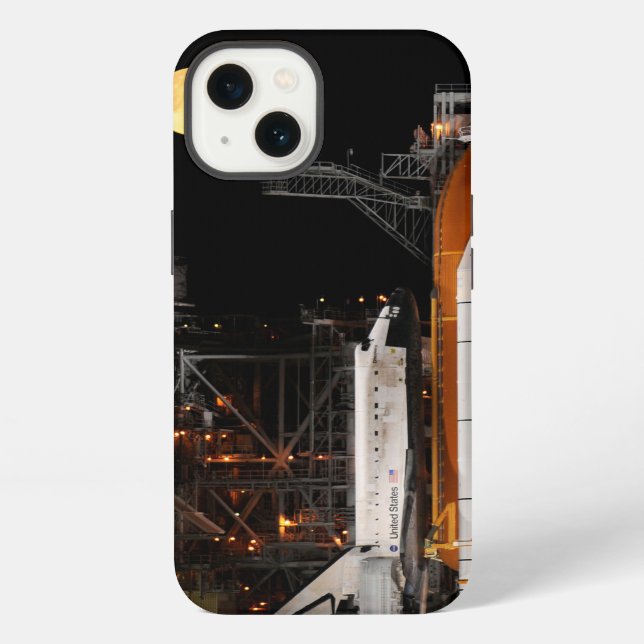 Space Shuttle Discovery and Moon iPhone Case (Back)