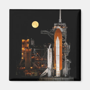 Space Shuttle Discovery and Moon Magnet