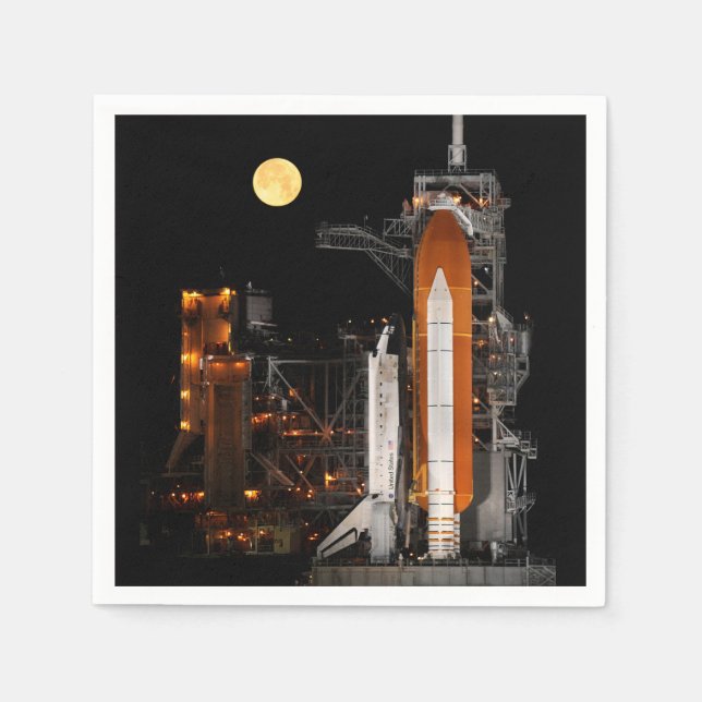 Space Shuttle Discovery and Moon Napkin (Front)