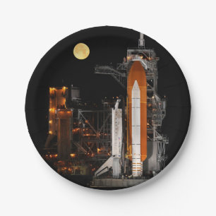 Space Shuttle Discovery and Moon Paper Plate