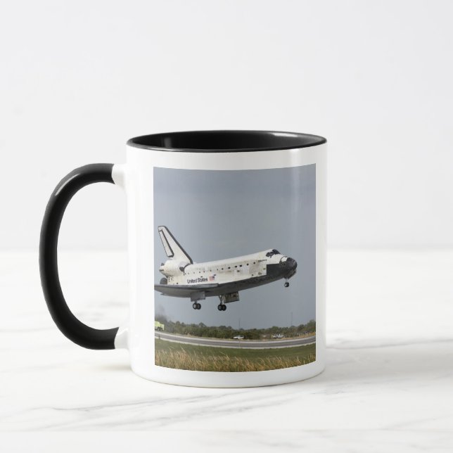 Space Shuttle Discovery approaches landing 3 Mug (Left)