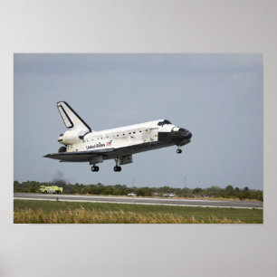 Space Shuttle Discovery approaches landing 3 Poster