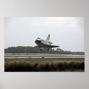 Space Shuttle Discovery approaches landing Poster