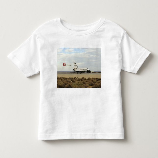 Space Shuttle Discovery deploys its drag chute Toddler T-Shirt (Front)