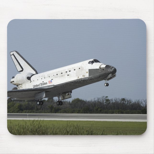 Space shuttle Discovery lands on Runway 33 2 Mouse Pad (Front)