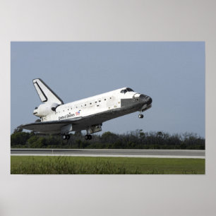Space shuttle Discovery lands on Runway 33 2 Poster