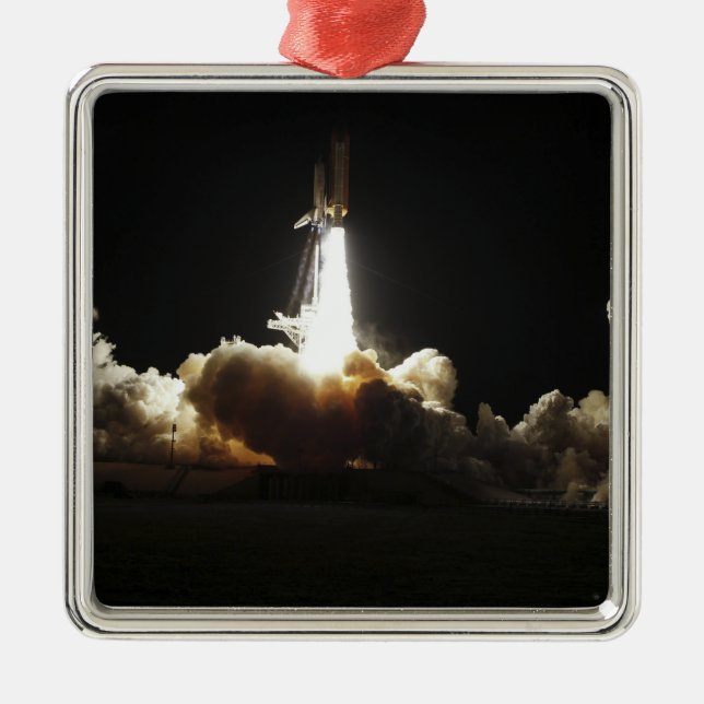 Space shuttle Discovery lifts off Metal Ornament (Front)