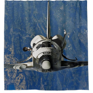 Space Shuttle Discovery Photographed From ISS Shower Curtain