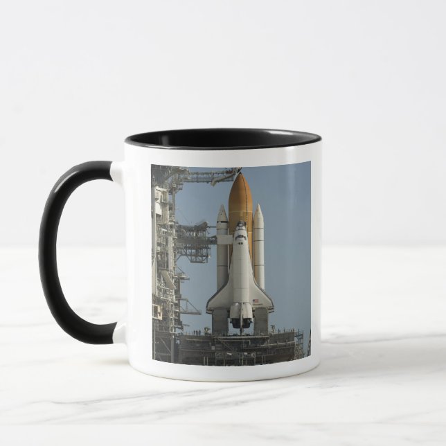 Space Shuttle Discovery sits ready Mug (Left)