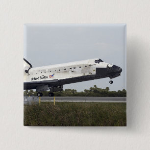 Space Shuttle Discovery touches down 15 Cm Square Badge
