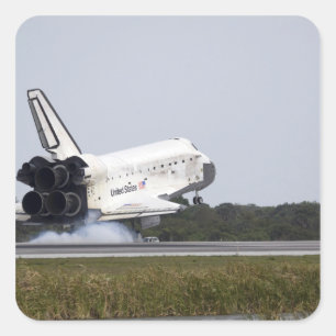 Space Shuttle Discovery touches down 2 Square Sticker