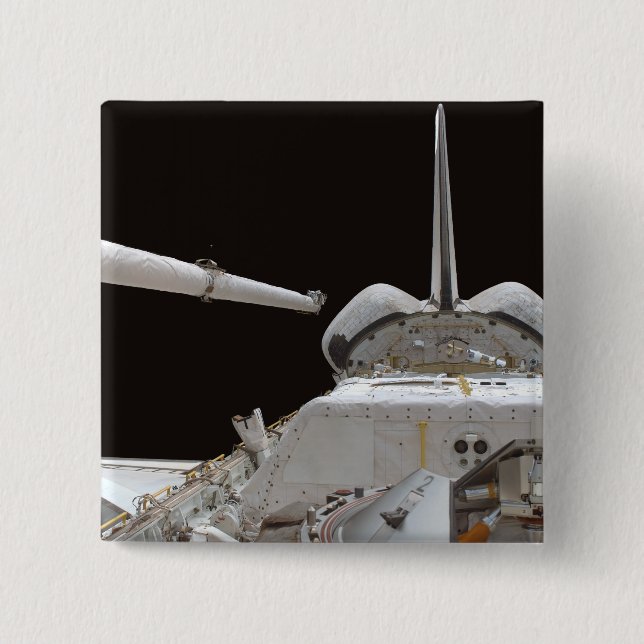 Space Shuttle Discovery's payload bay 15 Cm Square Badge (Front)