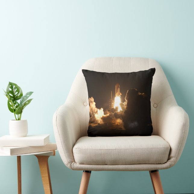 Space Shuttle Earth Orbital Spacecraft Night Canva Cushion (Chair)