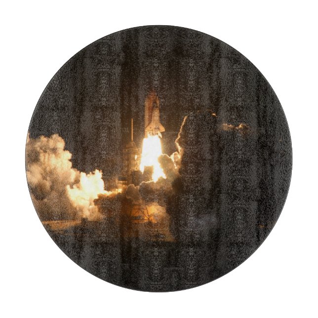 Space Shuttle Earth Orbital Spacecraft Night Canva Cutting Board (Front)