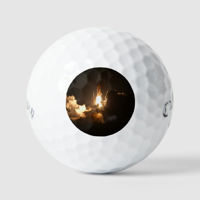 Space Shuttle Earth Orbital Spacecraft Night Canva Golf Balls (Front)