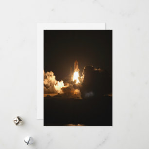 Space Shuttle Earth Orbital Spacecraft Night Canva Holiday Card