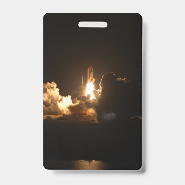 Space Shuttle Earth Orbital Spacecraft Night Canva ID Badge (Front)