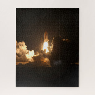 Space Shuttle Earth Orbital Spacecraft Night Canva Jigsaw Puzzle