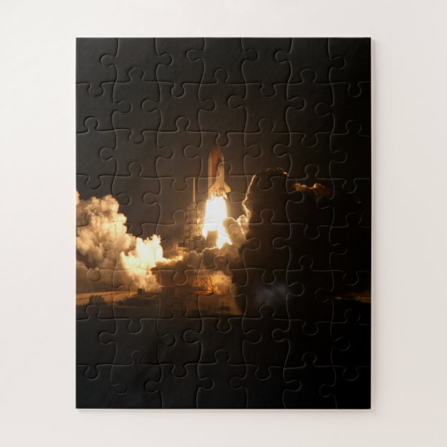 Space Shuttle Earth Orbital Spacecraft Night Canva Jigsaw Puzzle (Vertical)