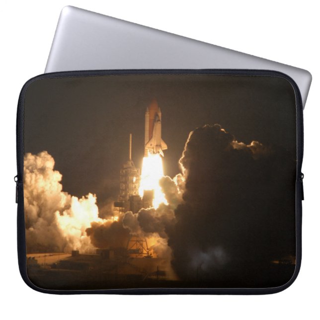 Space Shuttle Earth Orbital Spacecraft Night Canva Laptop Sleeve (Front)