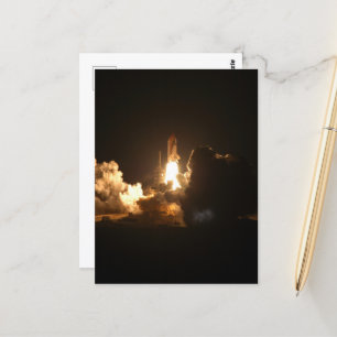 Space Shuttle Earth Orbital Spacecraft Night Canva Postcard