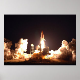 Space Shuttle Endeavor night lift-off Poster