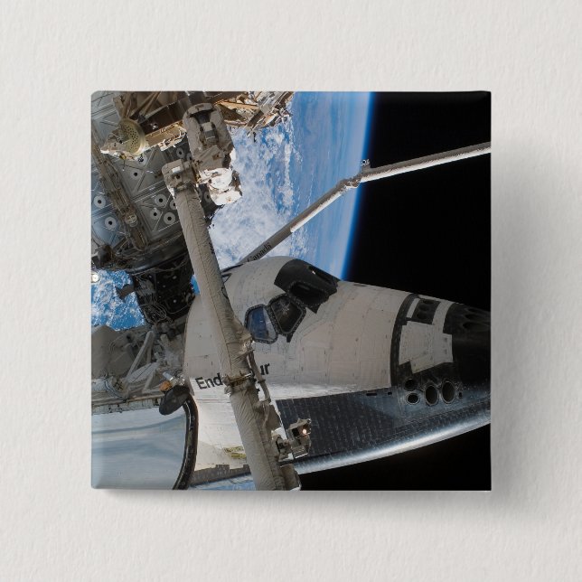 Space Shuttle Endeavour 23 15 Cm Square Badge (Front)