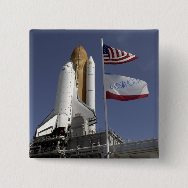 Space Shuttle Endeavour 2 15 Cm Square Badge (Front)