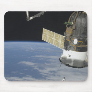 Space shuttle Endeavour, a Soyuz spacecraft Mouse Pad