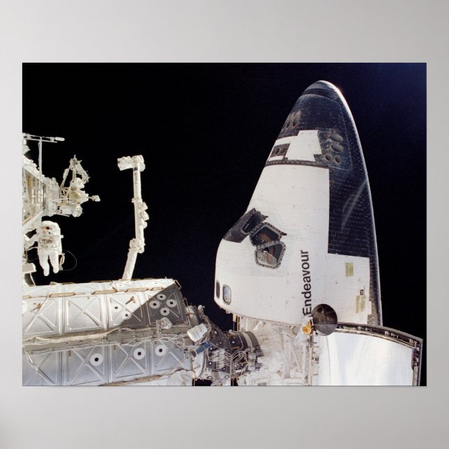 Space Shuttle Endeavour docked with the ISS Poster (Front)