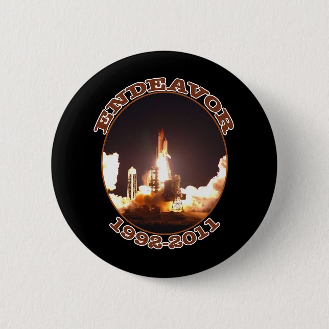 Space Shuttle Endeavour Final Launch 6 Cm Round Badge (Front)