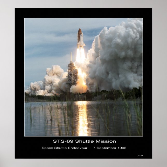 Space Shuttle Endeavour Lift-off STS - 69 Poster (Front)