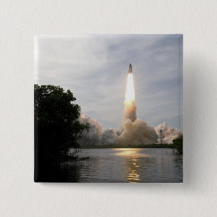 Space Shuttle Endeavour lifts off 4 15 Cm Square Badge