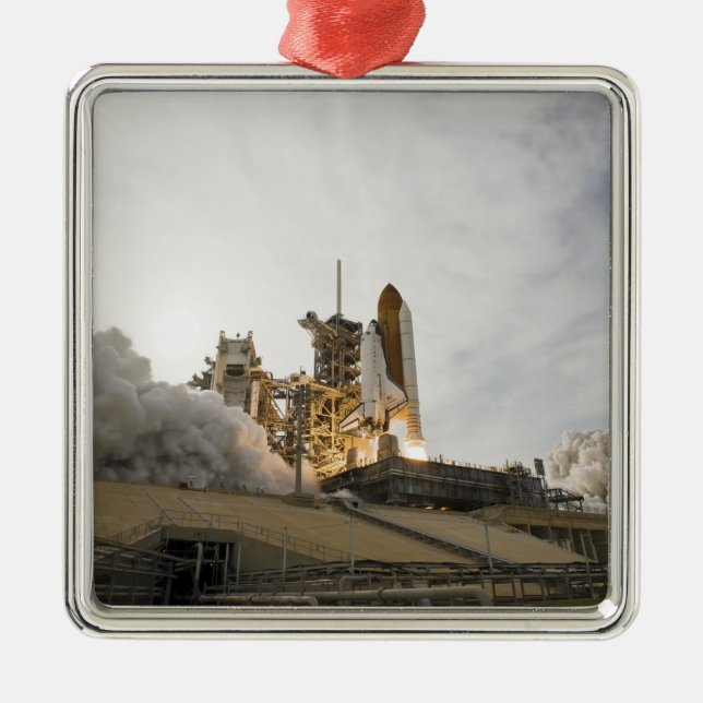 Space Shuttle Endeavour lifts off 5 Metal Ornament (Front)