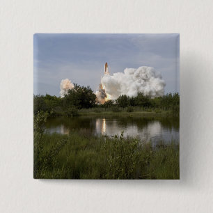 Space Shuttle Endeavour lifts off 6 15 Cm Square Badge
